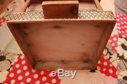 Antique Vintage Converse Dollhouse Wooden with Litho Windows Door and Shrubs
