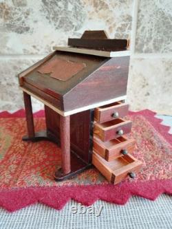 Antique Vintage Dolls' House Miniatures Furniture Waltershausen Davenport Desk