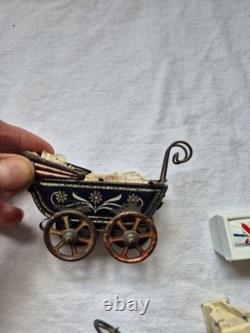 Antique/Vintage Metal Dolls House Miniatures Furniture & Accessories