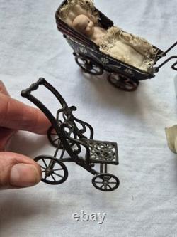 Antique/Vintage Metal Dolls House Miniatures Furniture & Accessories