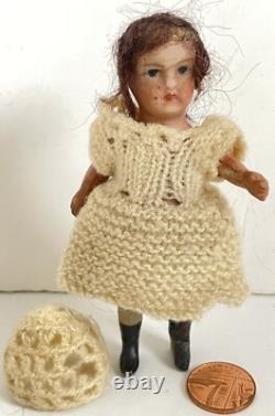 Antique Vintage Miniature Mignonette Bisque & Comp Dolls House Doll