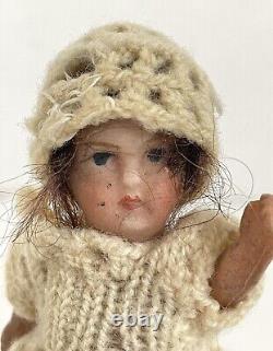 Antique Vintage Miniature Mignonette Bisque & Comp Dolls House Doll