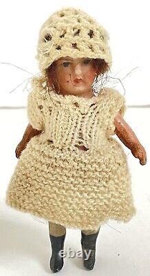 Antique Vintage Miniature Mignonette Bisque & Comp Dolls House Doll