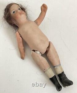 Antique Vintage Miniature Mignonette Bisque & Comp Dolls House Doll