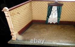 Antique c. 1880 Christian Hacker 112 GERMAN ROOM BOX Dining or Parlor Dollhouse