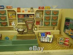 Antique c1920s German Wooden Grocery Store Counter & Accessories Dollhouse