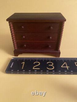 Antique doll house miniature Mahogany wood DRESSER, very well made withtiny nails