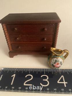 Antique doll house miniature Mahogany wood DRESSER, very well made withtiny nails