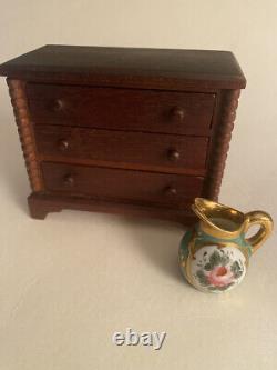 Antique doll house miniature Mahogany wood DRESSER, very well made withtiny nails