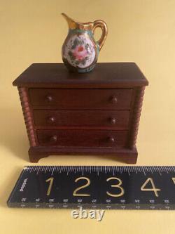 Antique doll house miniature Mahogany wood DRESSER, very well made withtiny nails