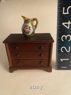 Antique doll house miniature Mahogany wood DRESSER, very well made withtiny nails