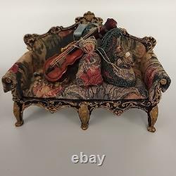 Antique miniature Furniture Sofa & 2 Arm Chairs For Dolls House Scene Very Rare