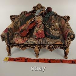 Antique miniature Furniture Sofa & 2 Arm Chairs For Dolls House Scene Very Rare