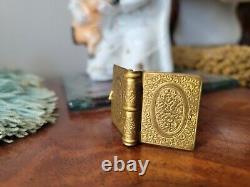 Antique miniature dolls house gilt picture frame and gilt photo album