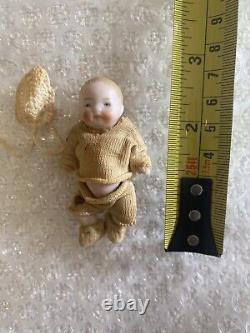 Antique miniature mignonette Baby Doll For Dolls House 70mm