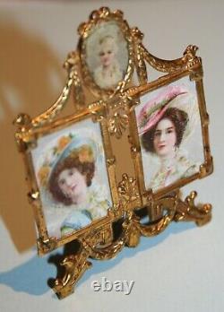 Antique miniature ormolu dollhouse picture frame Erhard & sons 1900's