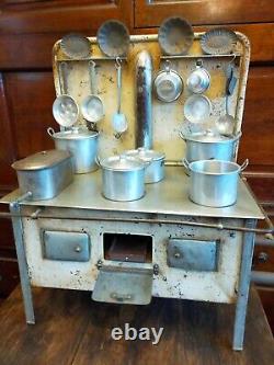 Antique miniature tinplate German Kitchen Cooking-Stove-Range -Oven-Dollshouse