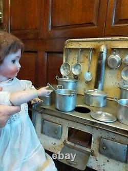 Antique miniature tinplate German Kitchen Cooking-Stove-Range -Oven-Dollshouse