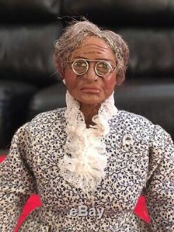 Artisan Glenda Hooker Miniature Dollhouse Sculpted 112 Doll Black Elderly