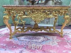 Artisan John Hodgson Dollhouse Miniature Marble Top & 22kt Gold Table Pineapple