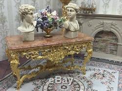 Artisan John Hodgson Dollhouse Miniature Marble Top & 22kt Gold Table Pineapple