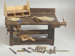 Artisan Vintage Grandma's Carpenter Bench & Accessories 112 Miniature OOAK IGMA