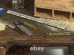 Artisan Vintage Grandma's Carpenter Bench & Accessories 112 Miniature OOAK IGMA