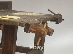 Artisan Vintage Grandma's Carpenter Bench & Accessories 112 Miniature OOAK IGMA