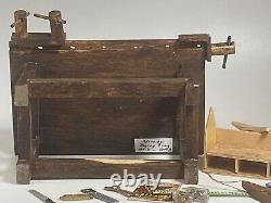 Artisan Vintage Grandma's Carpenter Bench & Accessories 112 Miniature OOAK IGMA