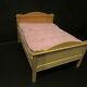 Artisan Made Wooden Double Bed With Mattress Doll House Miniature 1/12 Scale