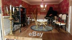 BEAUTIFUL MAYFAIR DOLLS HOUSE & BASEMENT, WOODEN, 12th SCALE FULLY FURNISHED LIGHT