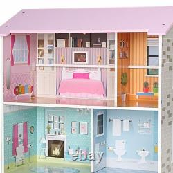 Baby Vivo 2in1 Wooden Kitchen Doll House Kids Pretend Role Play Toy Miniature