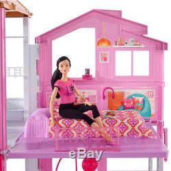 Barbie 3 Storey Town House Play Set With Furniture