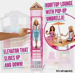 Barbie DLY32 ESTATE Three-Story Town House Colourful and Bright Doll House NEW