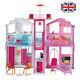 Barbie Dolls House 3 Storey Pretend Role Play Fashion Dreamhouse Toy Playset New