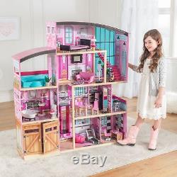 Barbie Size Dollhouse Furniture Girls Playhouse Dream Play Wooden Doll House