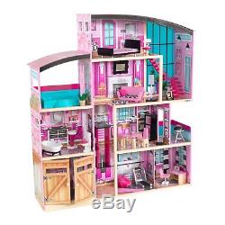 Barbie Size Dollhouse Furniture Girls Playhouse Dream Play Wooden Doll House