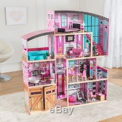 Barbie Size Dollhouse Furniture Girls Playhouse Dream Play Wooden Doll House