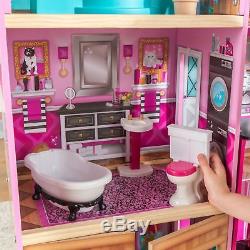 Barbie Size Dollhouse Furniture Girls Playhouse Dream Play Wooden Doll House