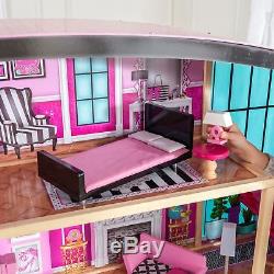 Barbie Size Dollhouse Furniture Girls Playhouse Dream Play Wooden Doll House