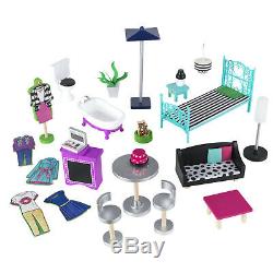 Barbie Size Loft Dollhouse Furniture Girls Playhouse 25 fashionable Accessories