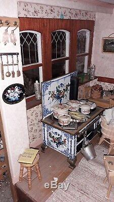 Beacon Hill 3 Story Dolls House Mansion 1/12 Scale Decorated & Furnished