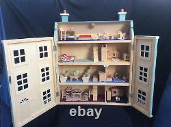 Beautiful 4storey Georgian Wooden Dolls House Complete With Furniture