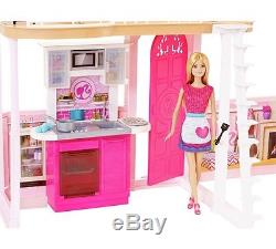 Beautiful Barbie Home Set Includes 3Dolls, Starter House, Pool & Furniture
