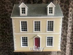 Beautiful Cream Dolls House Including Furniture Set Collectors Piece New
