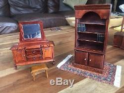 Beautiful Cream Dolls House Including Furniture Set Collectors Piece New