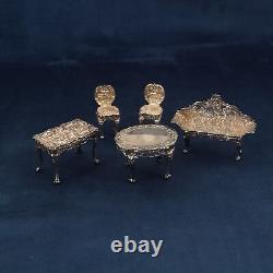 Beautiful Sterling Silver Miniature Doll House Furniture READ Free Ship USA