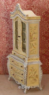 Bespaq Hand Painted Chinoiserie Hutch Dollhouse Miniature (BQ-1782)