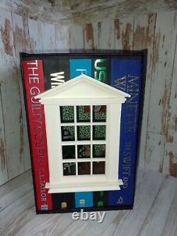 Book Nook miniature room, Dolls house window, Cosy chair in library, Booknook