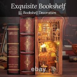CUTEBEE DIY Book Nook Kit DIY Miniature Dolls House Kit with Furniture and LED
